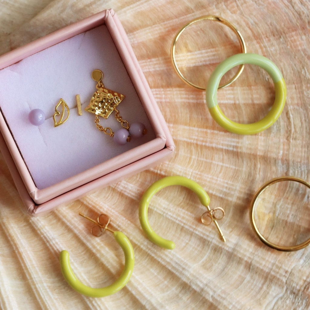 LULU Copenhagen Double Color Ring Rings Lime/Silk Light Green