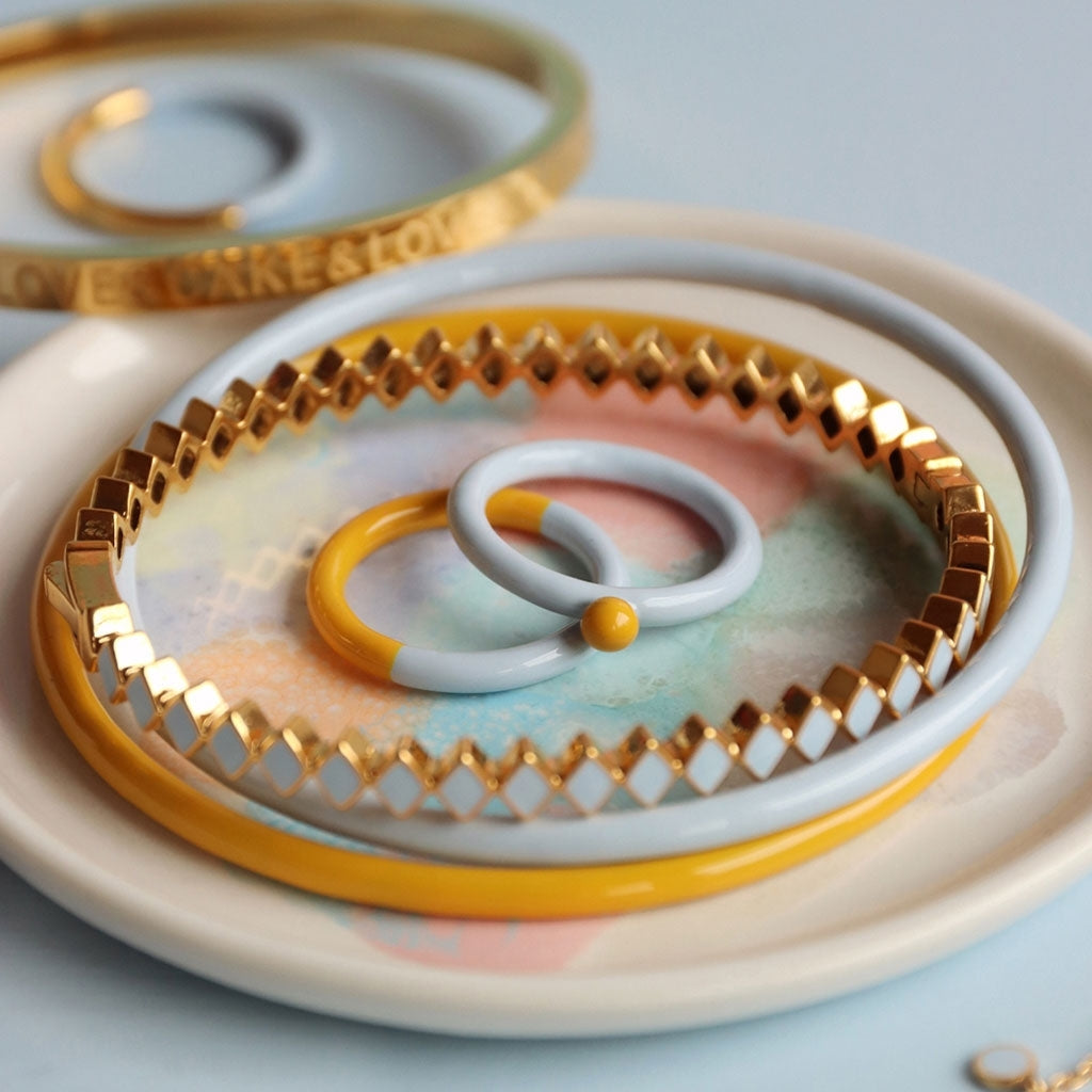 LULU Copenhagen Double Color Ring Rings Skyride Blue/Sunflower