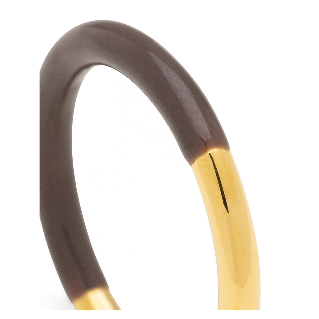 LULU Copenhagen Double Color Ring gold plated Rings Cocoa Powder