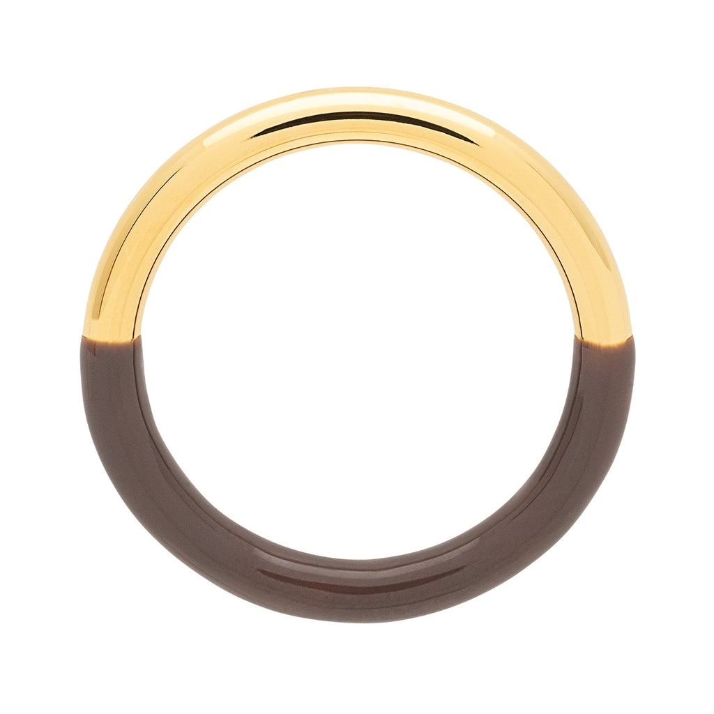 LULU Copenhagen Double Color Ring gold plated Rings Cocoa Powder