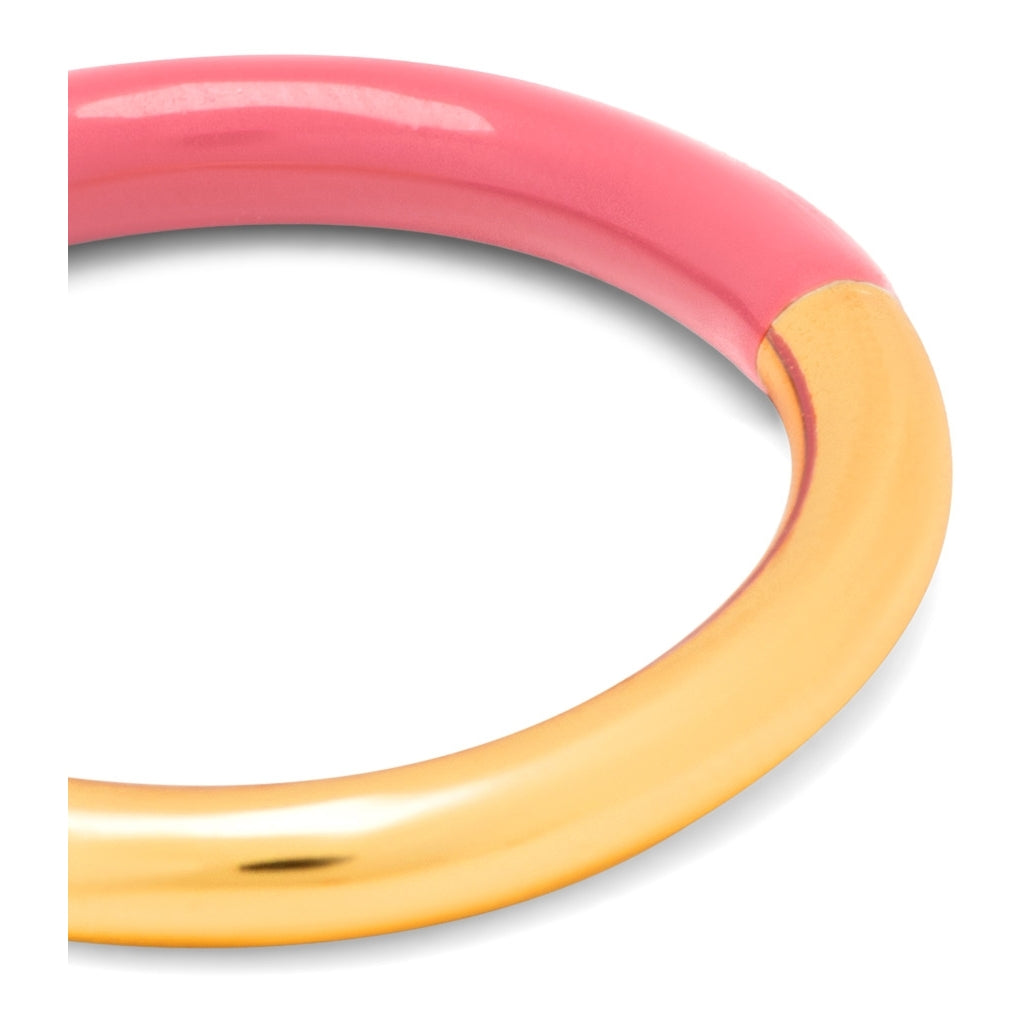 LULU Copenhagen Double Color Ring gold plated Rings Gold/Coral Pink