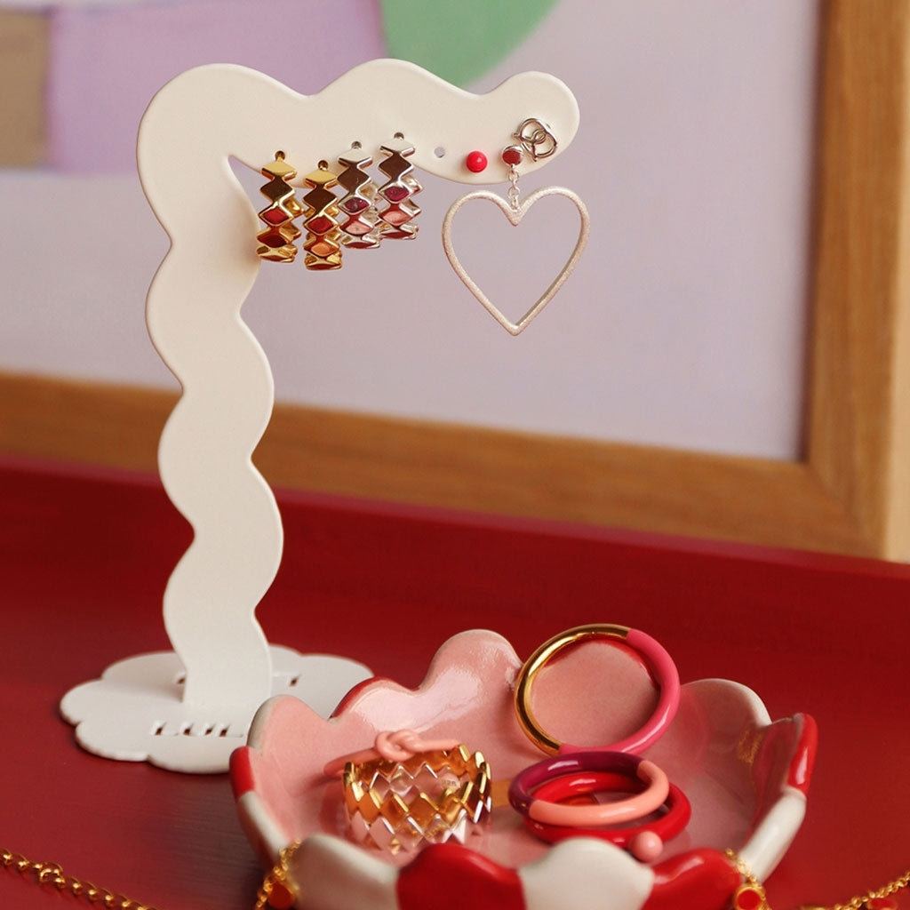 LULU Copenhagen Double Color Ring gold plated Rings Gold/Coral Pink