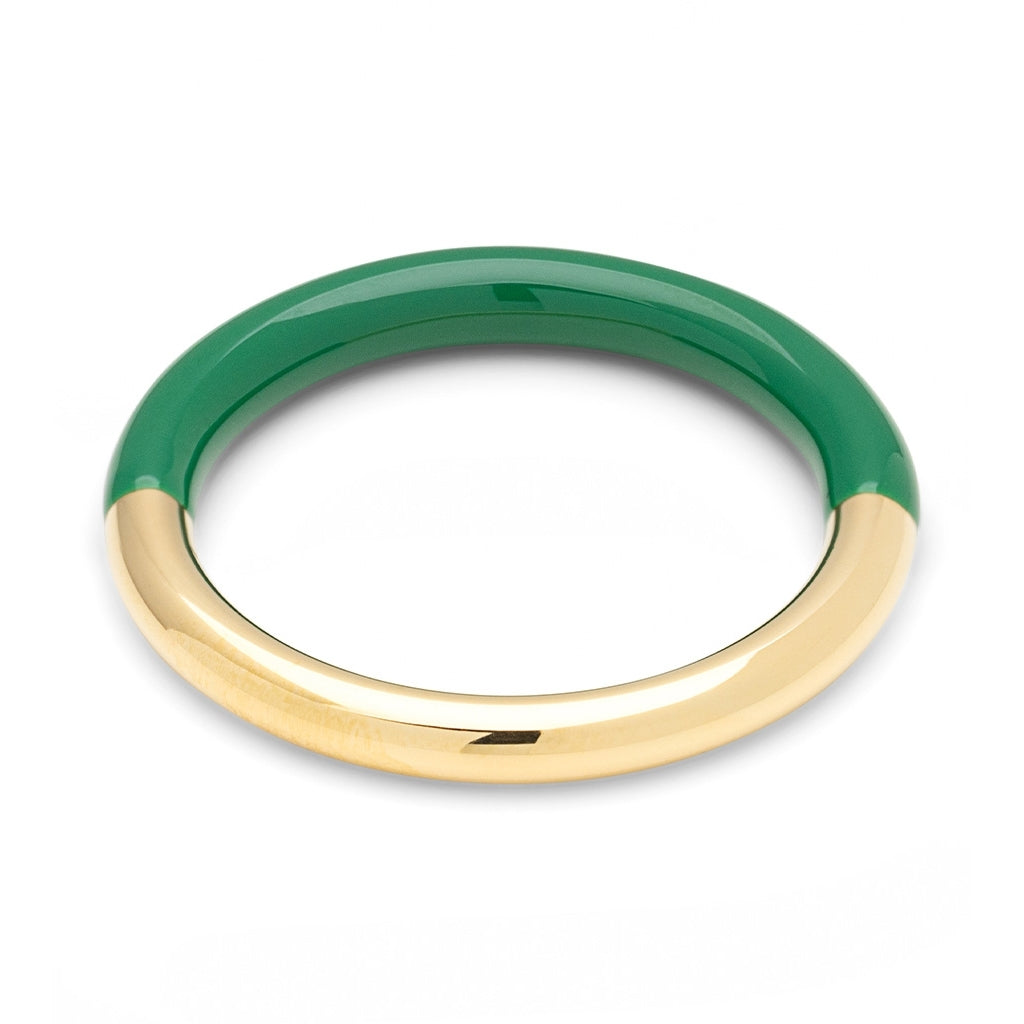 LULU Copenhagen Double Color Ring gold plated Rings Gold/Green
