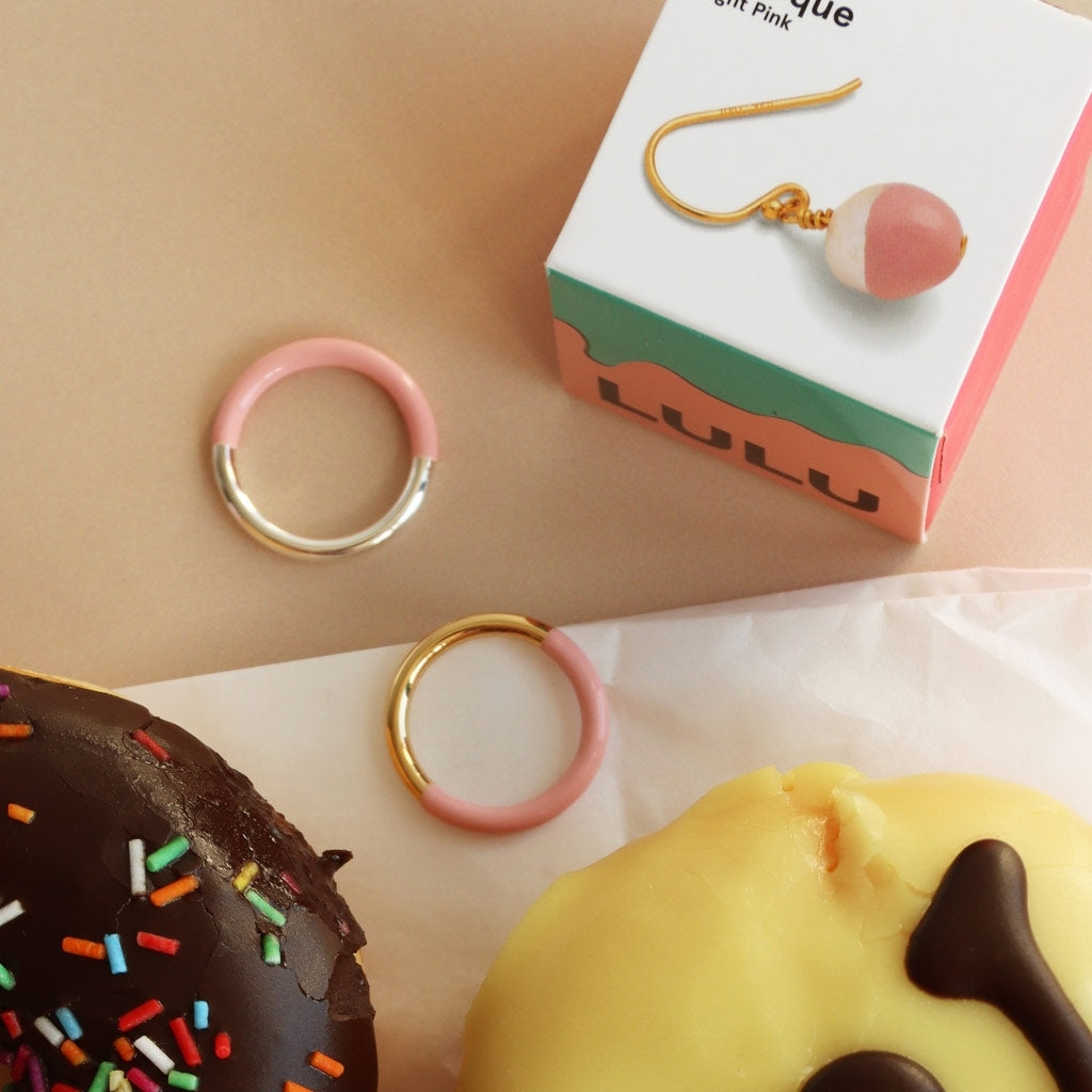 LULU Copenhagen Double Color Ring gold plated Rings Gold/Silk Light Pink