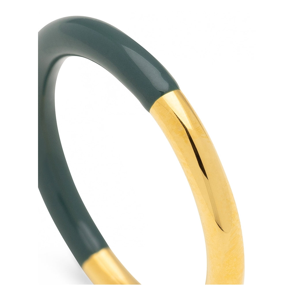 LULU Copenhagen Double Color Ring gold plated Rings North Sea Green