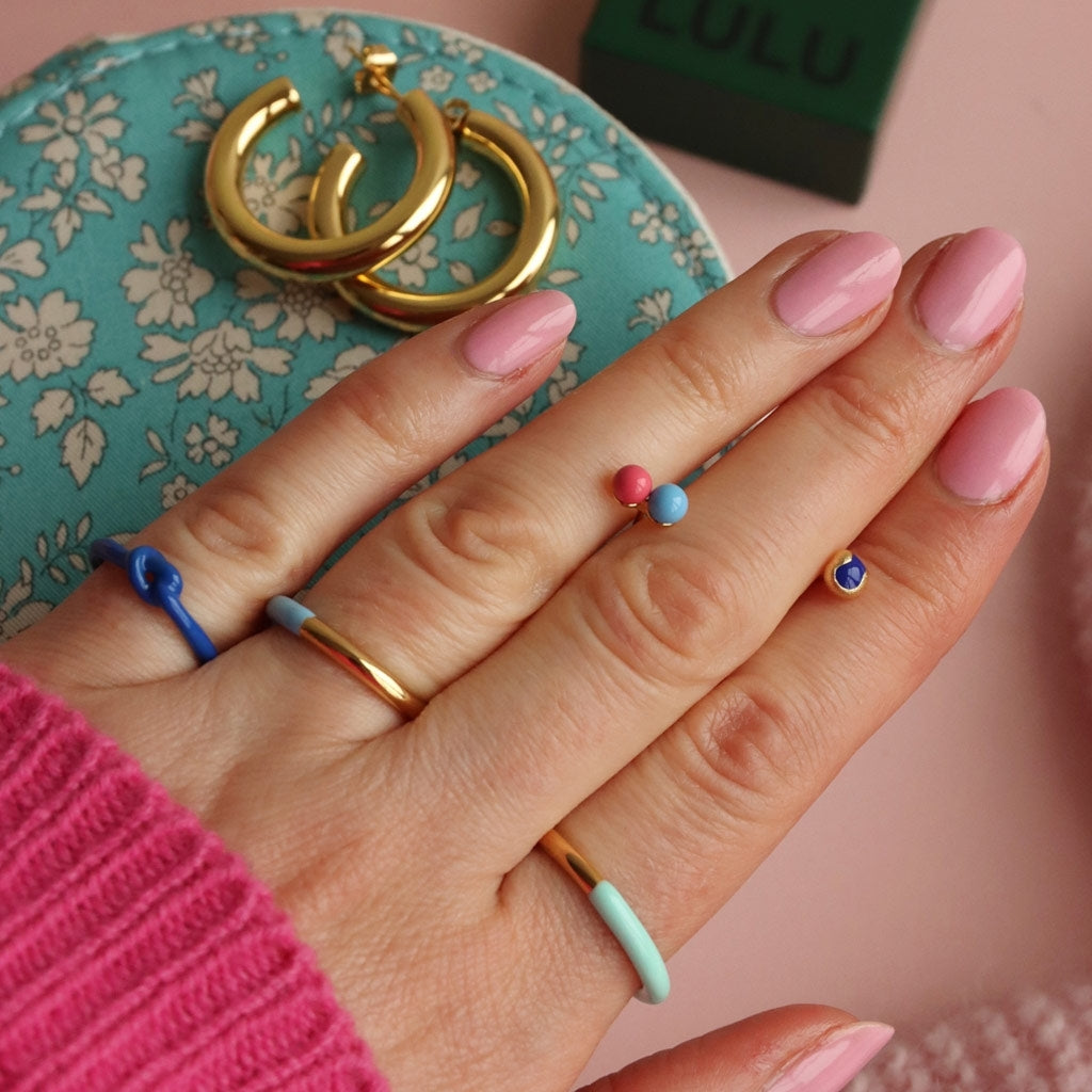 LULU Copenhagen Double Color Ring gold plated Rings North Sea Green
