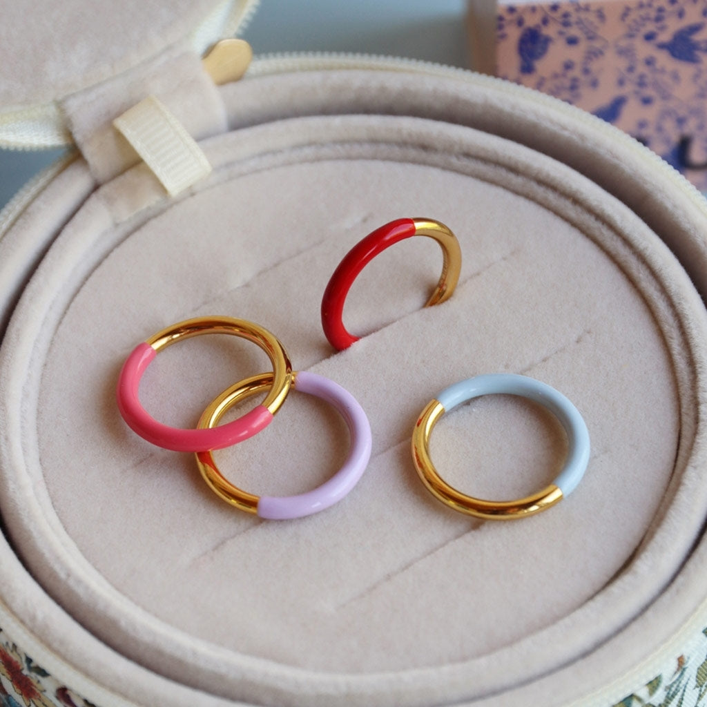 LULU Copenhagen Double Color Ring gold plated Rings Purple