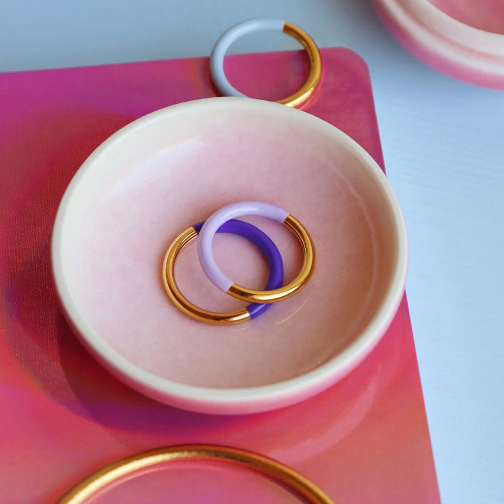 LULU Copenhagen Double Color Ring gold plated Rings Purple
