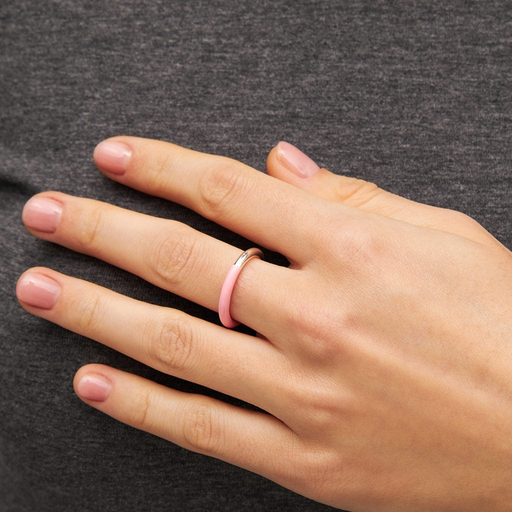 LULU Copenhagen Double Color Ring silver Rings Silver/Light Pink