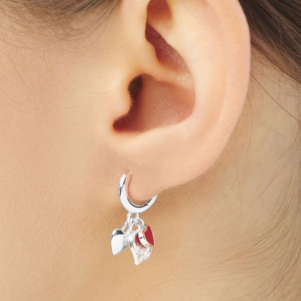 LULU Copenhagen Endless Love earring 1 pcs - silver plated Ear stud, 1 pcs Passion Red
