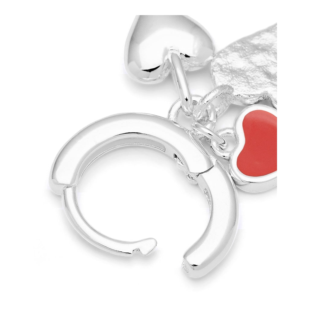 LULU Copenhagen Endless Love earring 1 pcs - silver plated Ear stud, 1 pcs Passion Red