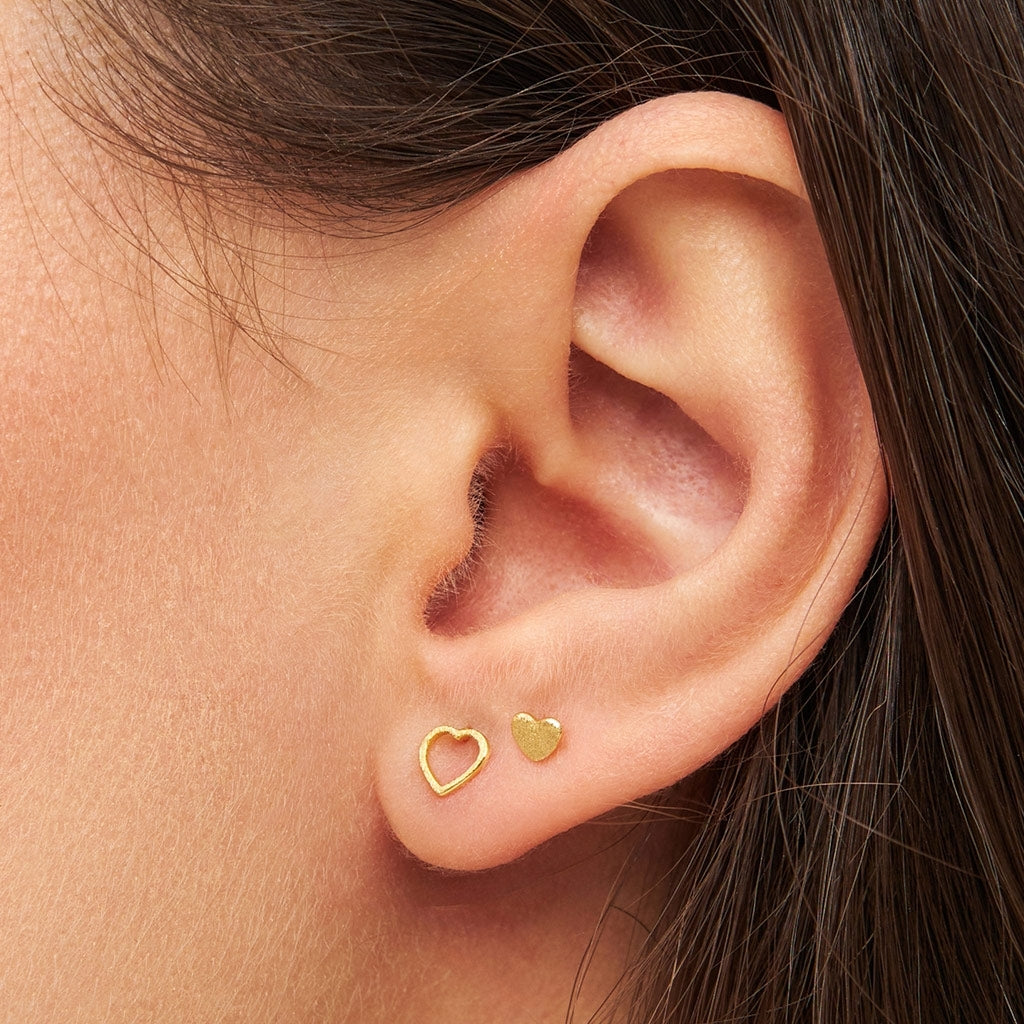 LULU Copenhagen Family Love Earrings pair brushed Earrings, pairs Gold plated
