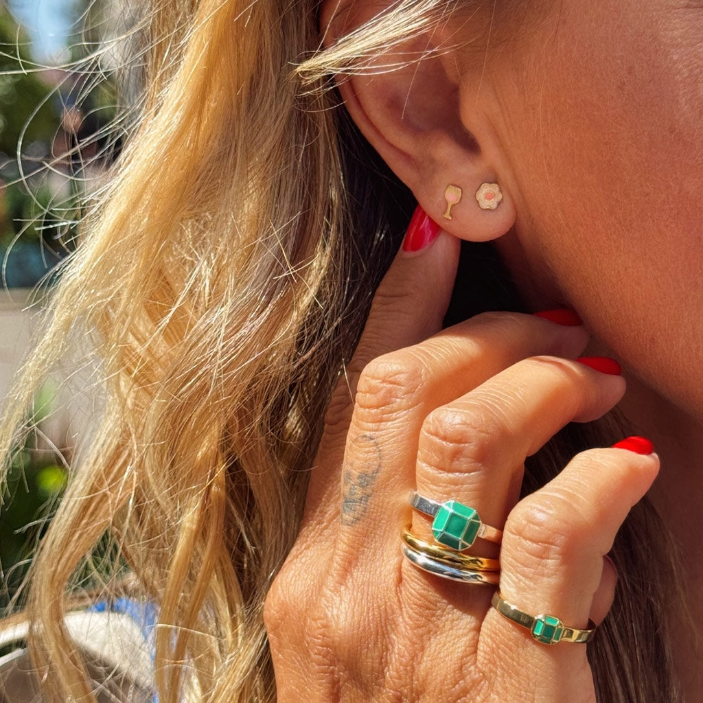 LULU Copenhagen Friday Rosé earring 1 pcs Ear stud, 1 pcs Gold plated