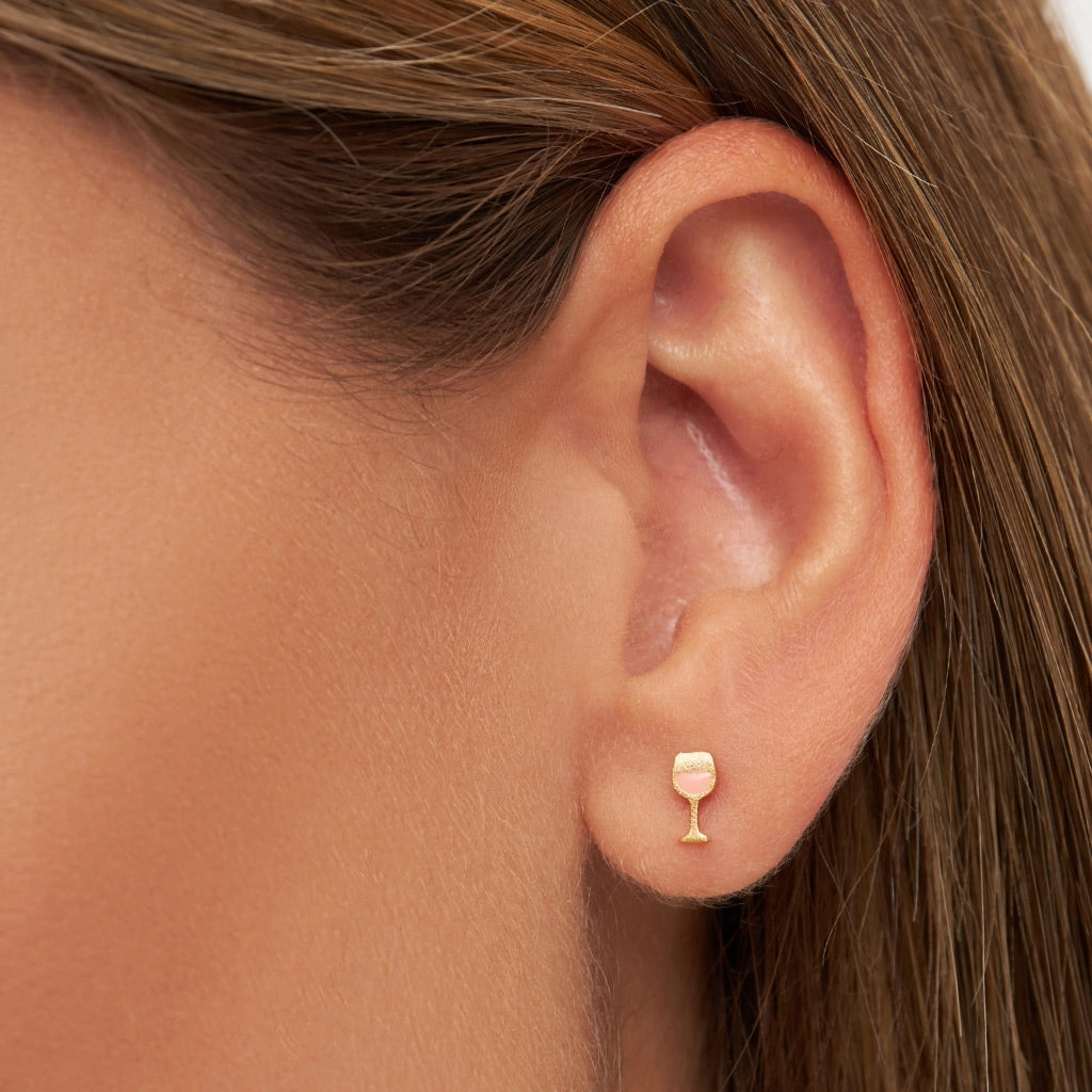 LULU Copenhagen Friday Rosé earring 1 pcs Ear stud, 1 pcs Gold plated
