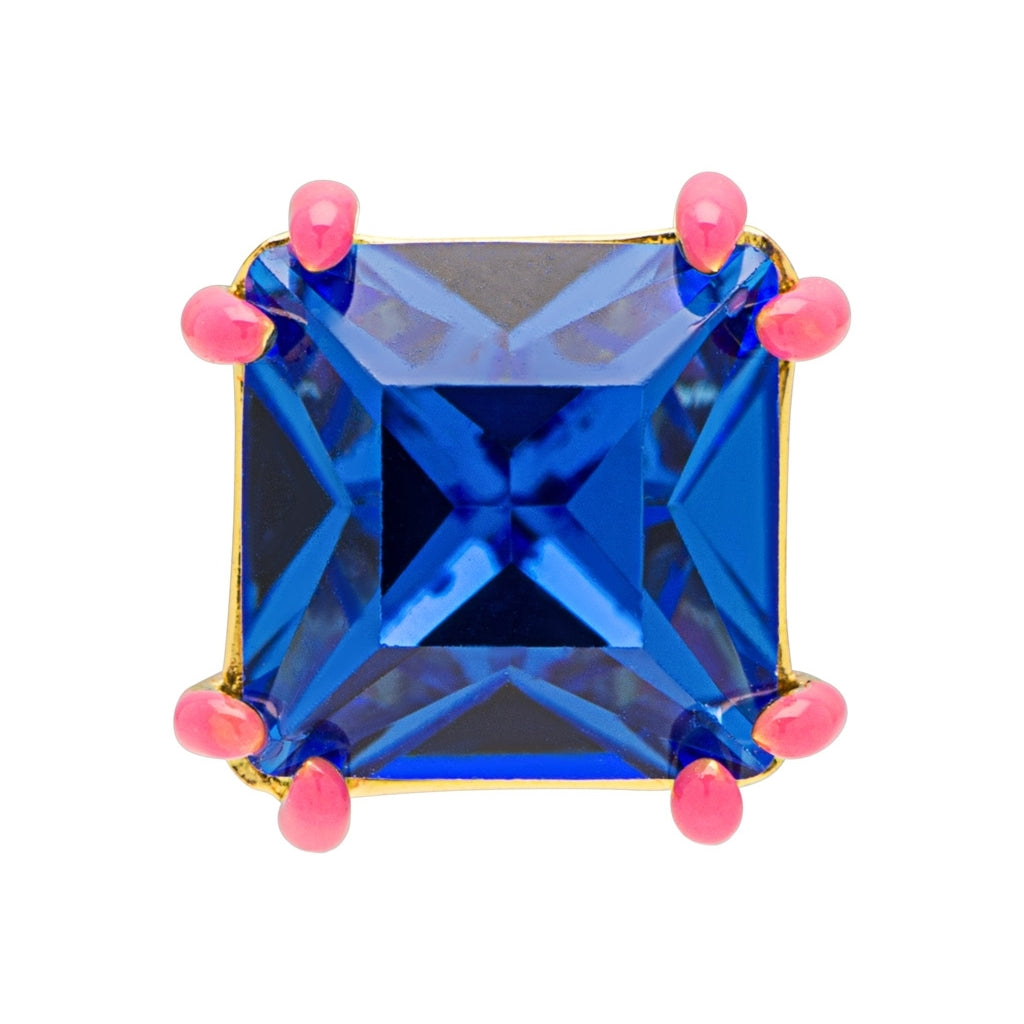 LULU Copenhagen Gala Crystal Bling earring 1 pcs Ear stud, 1 pcs Capri Blue/Pink