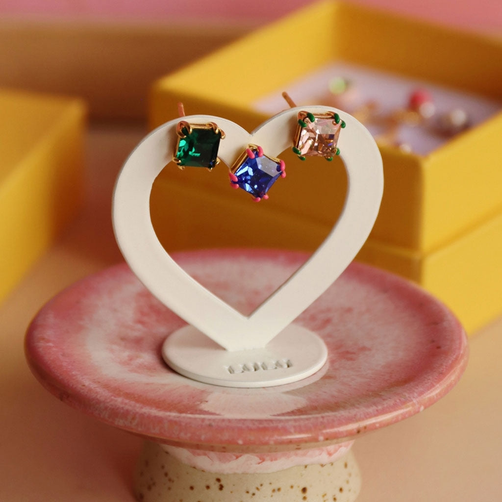 LULU Copenhagen Gala Crystal Bling earring 1 pcs Ear stud, 1 pcs Emerald/Gold Plated