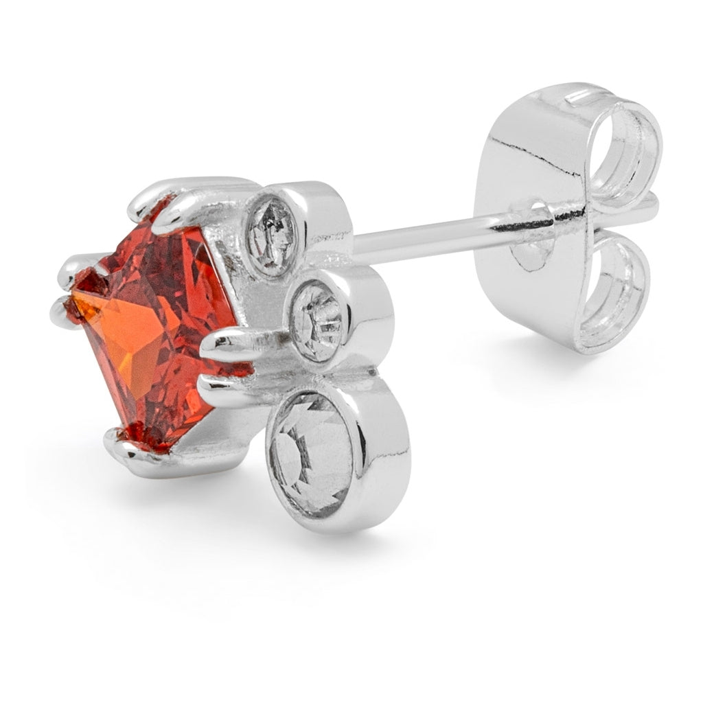 LULU Copenhagen Gala Red Bling Right silver plated earring 1 pcs Ear stud, 1 pcs Silver Plated