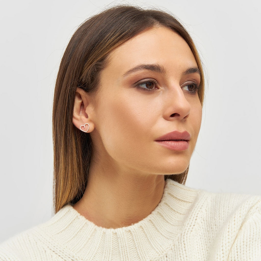 LULU Copenhagen Happy Heart earring 1 pcs Ear stud, 1 pcs Silver Plated