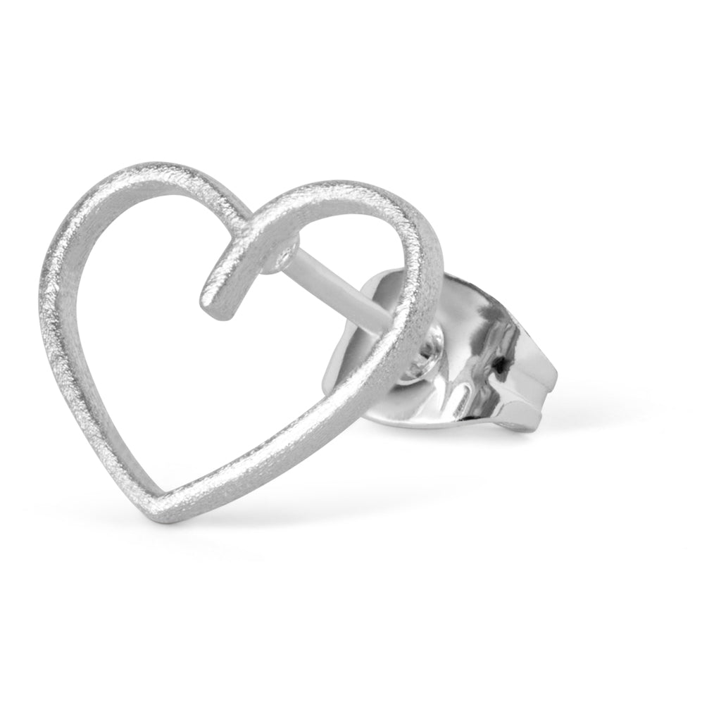 LULU Copenhagen Happy Heart earring 1 pcs Ear stud, 1 pcs Silver Plated