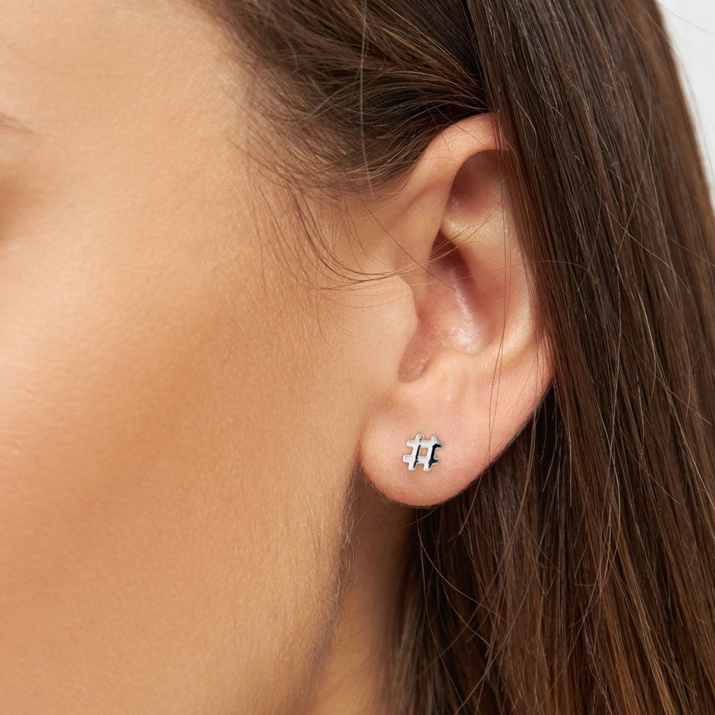 LULU Copenhagen Hashtag earring 1 pcs Ear stud, 1 pcs Silver