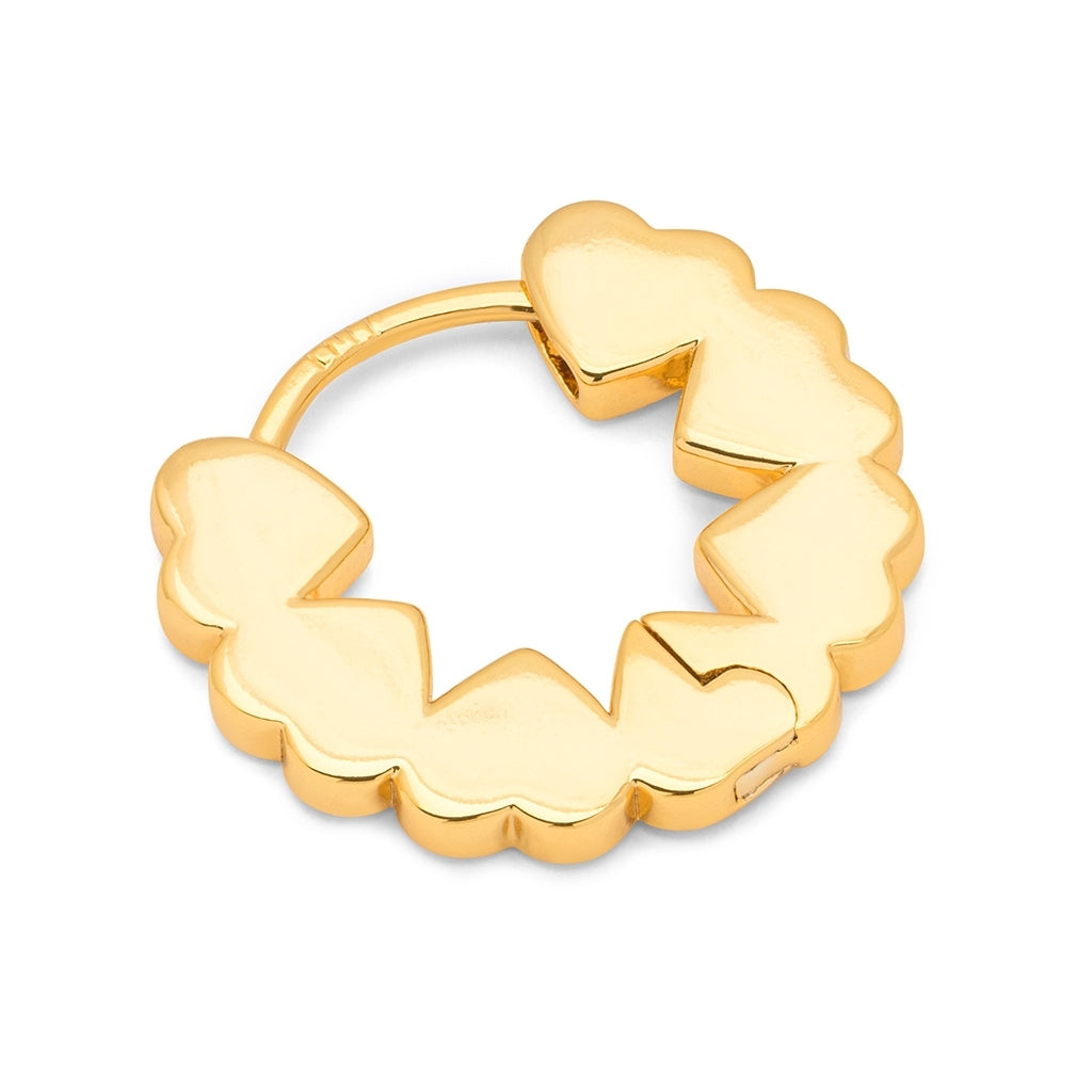 LULU Copenhagen Heart Hoops Pair Hoops Gold plated