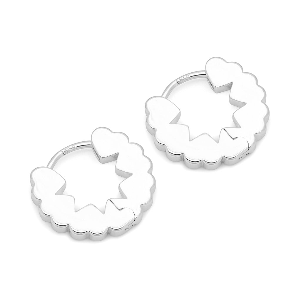 LULU Copenhagen Heart Hoops pair Hoops Silver Plated
