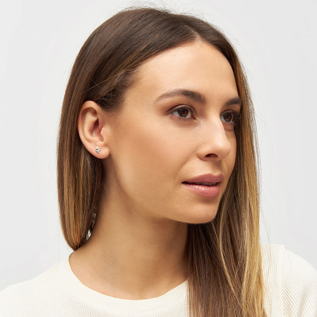 LULU Copenhagen Ice Cone Crystal earring 1 pcs Ear stud, 1 pcs Silver Plated