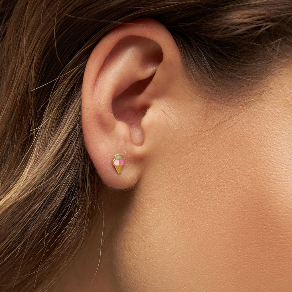 LULU Copenhagen Ice cone earring 1 pcs Ear stud, 1 pcs Gold plated