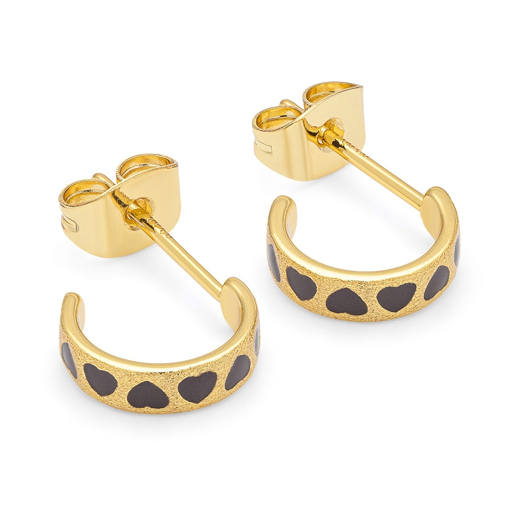 LULU Copenhagen Love Repeat hoops pair - gold plated Hoops Cocoa Powder