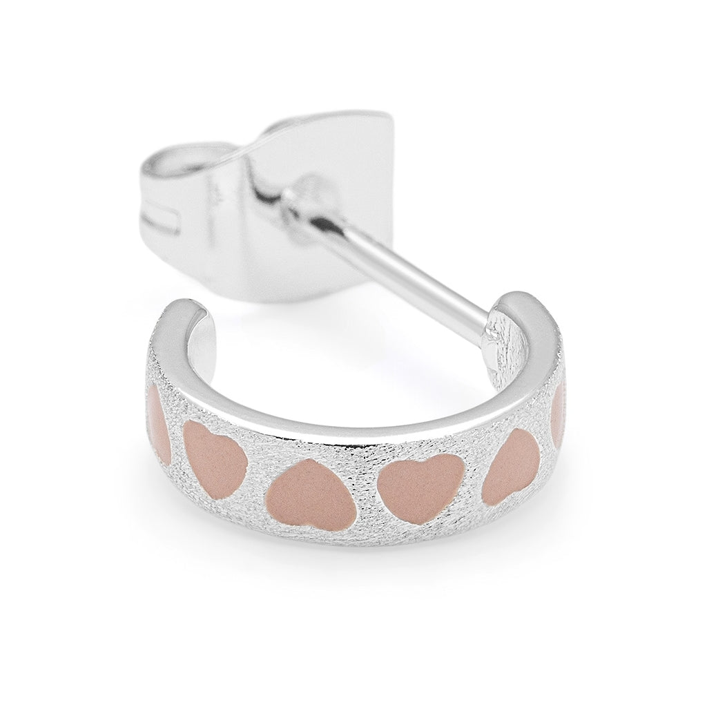 LULU Copenhagen Love Repeat hoops pair - silver plated Hoops Dusty Peach