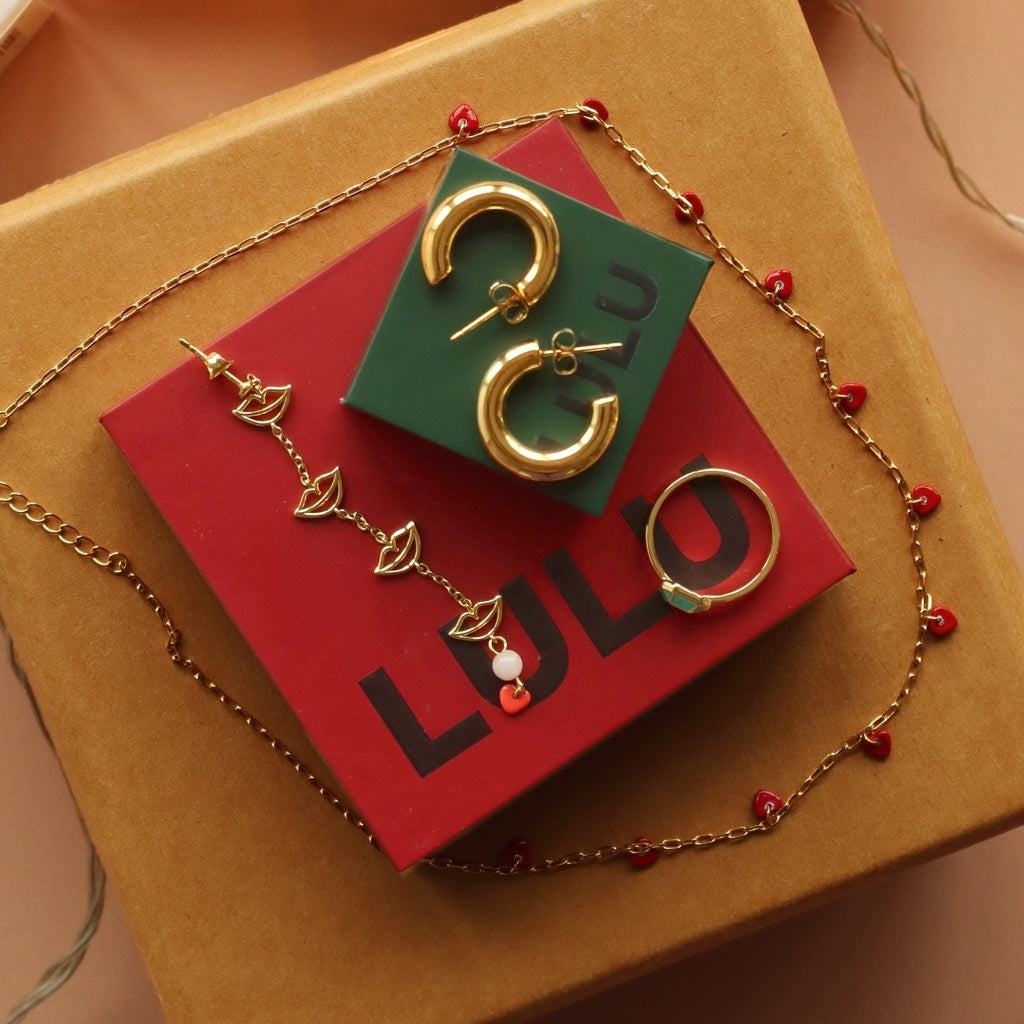 LULU Copenhagen Love U Necklace gold plated Necklaces Passion Red