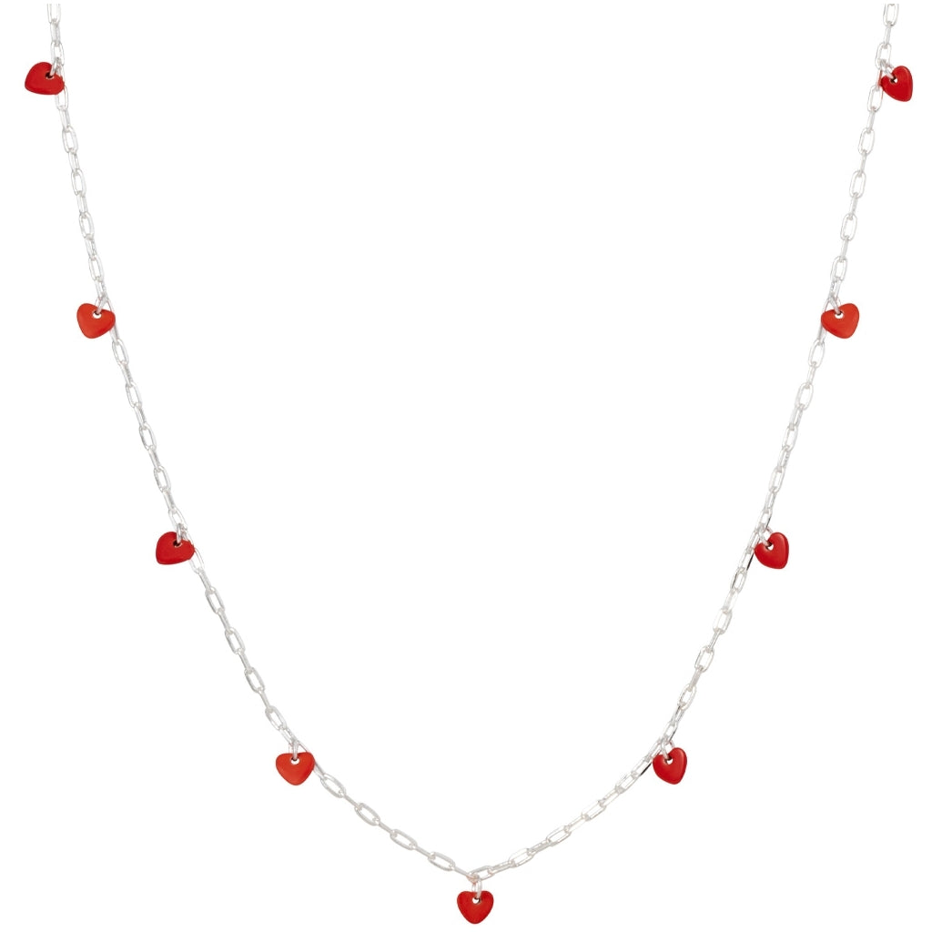 LULU Copenhagen Love U Necklace silver plated Necklaces Passion Red