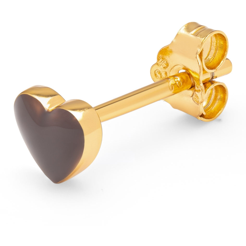 LULU Copenhagen Love U earring 1 pcs Ear stud, 1 pcs Cocoa Powder