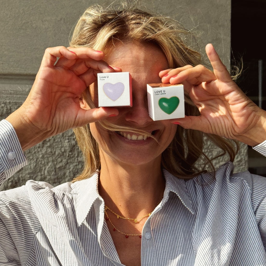 LULU Copenhagen Love U earring 1 pcs Ear stud, 1 pcs Light Green