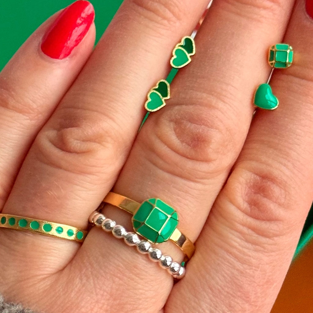 LULU Copenhagen Love U earring 1 pcs Ear stud, 1 pcs Light Green