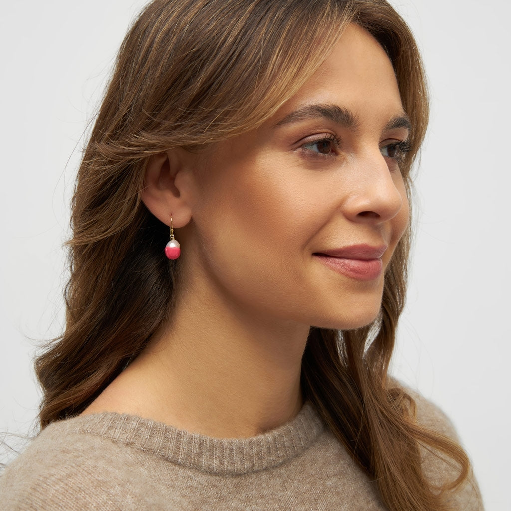 LULU Copenhagen LULU Baroque earring 1 pcs Ear stud, 1 pcs Pink Coral