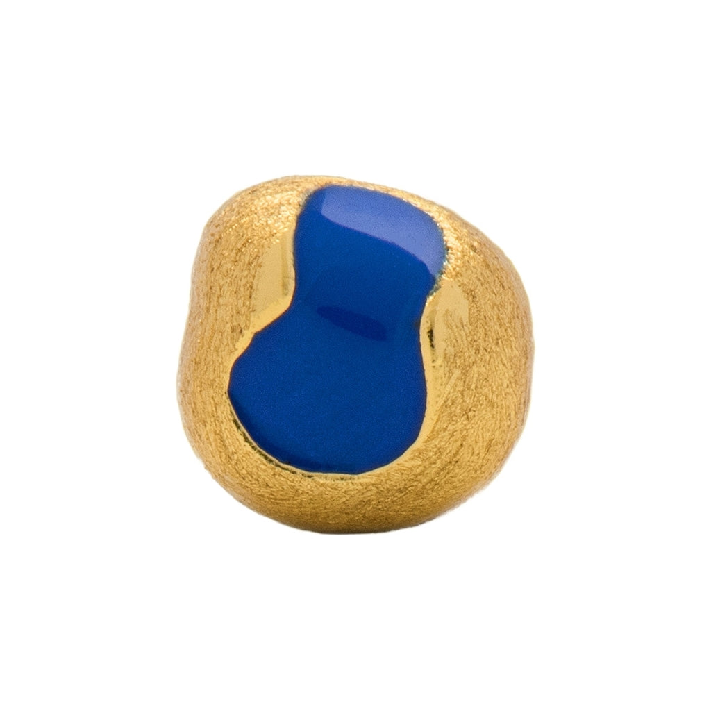 LULU Copenhagen Magic Stone earring 1 pcs gold plated Ear stud, 1 pcs Dazzling Blue