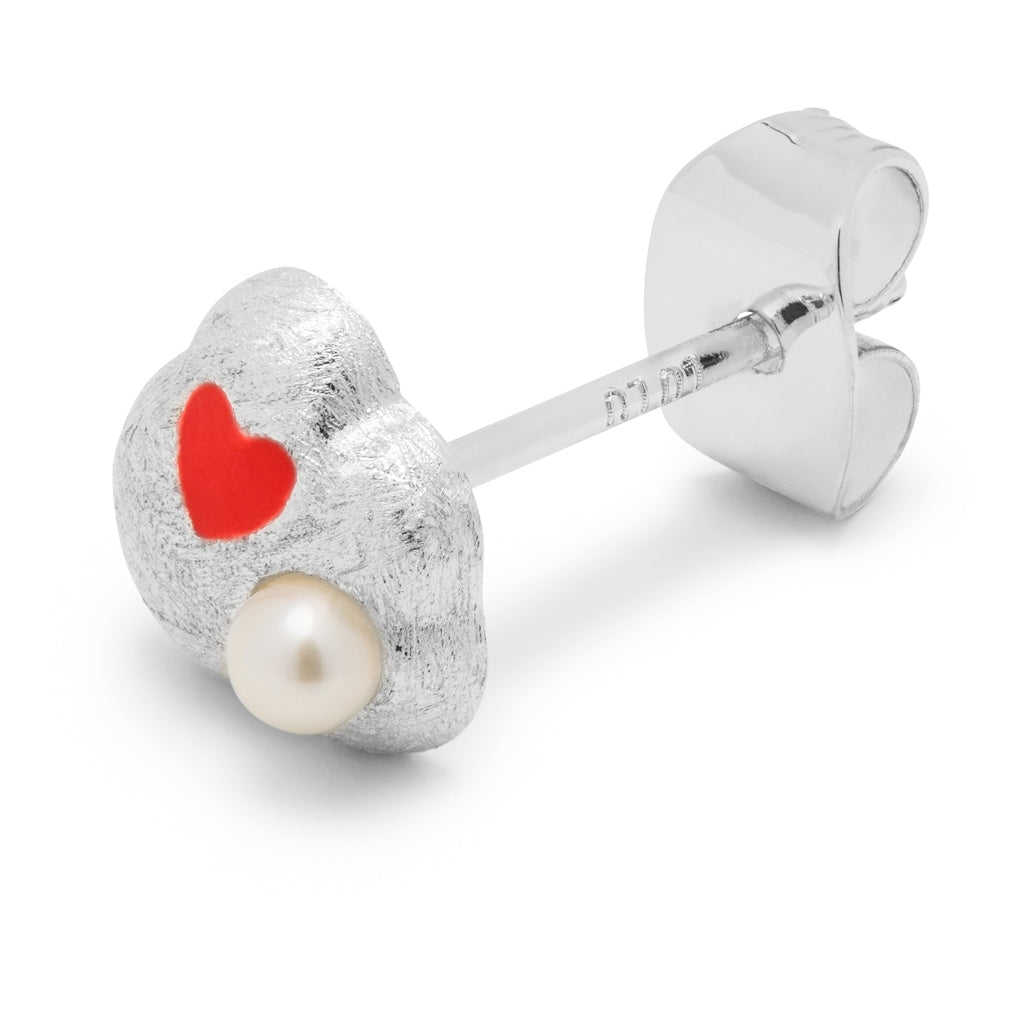 Magic Stone Heart earring pcs Silver Plated