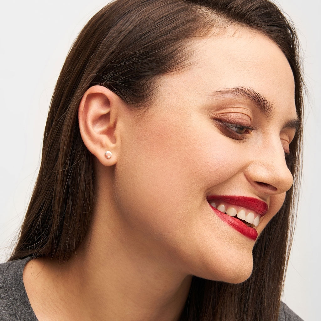 LULU Copenhagen Magic Stone earring 1 pcs silver plated Ear stud, 1 pcs Burnt Coral