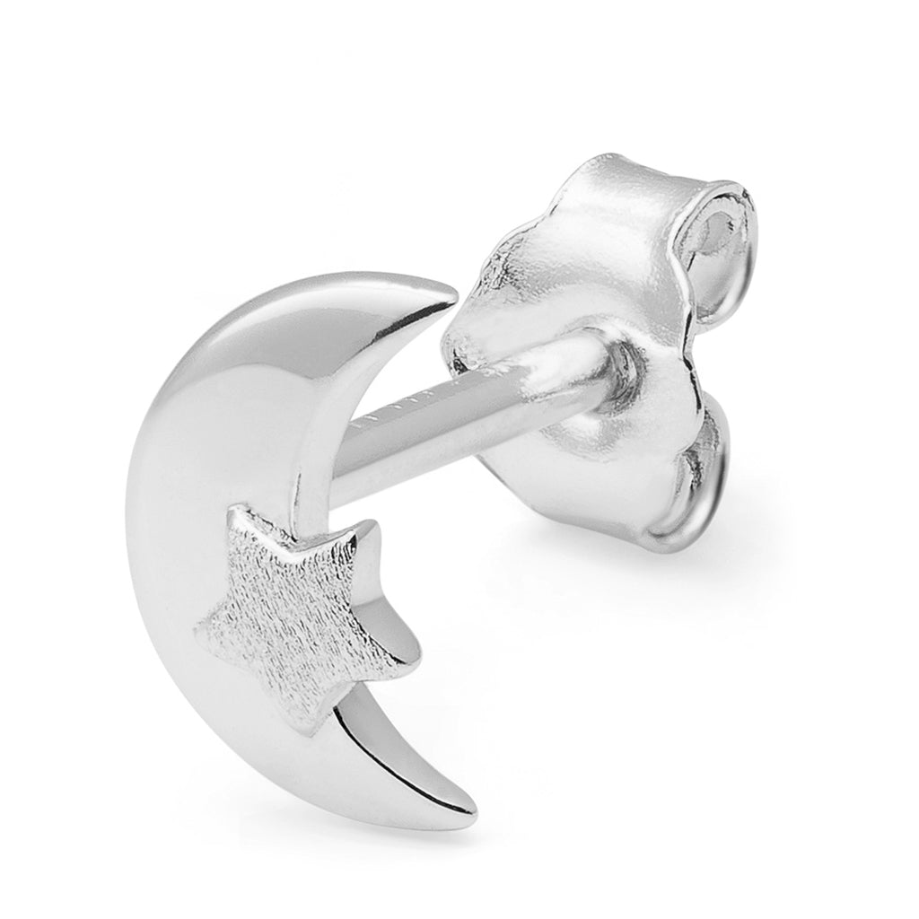 LULU Copenhagen Moon & Star earring 1 pcs Ear stud, 1 pcs Silver