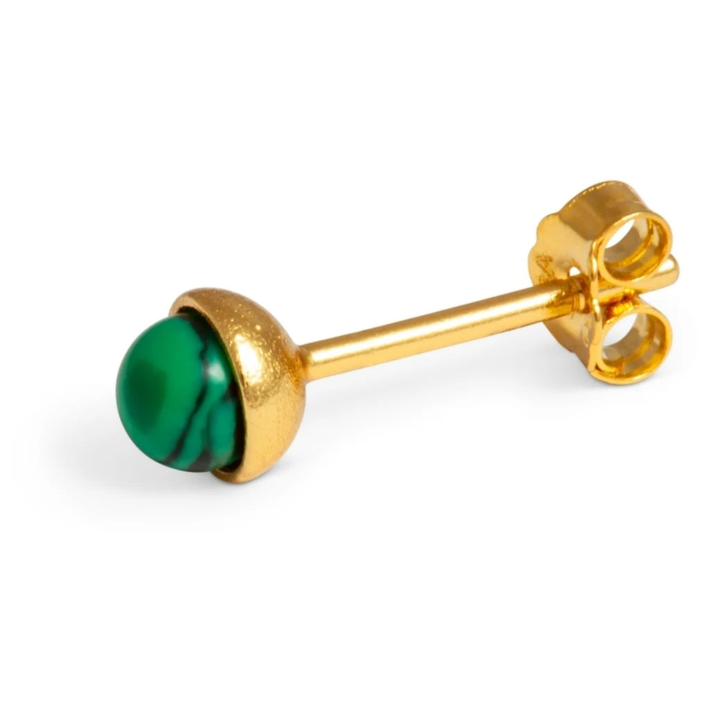 LULU Copenhagen Natural Stone earring 1 pcs Ear stud, 1 pcs Green