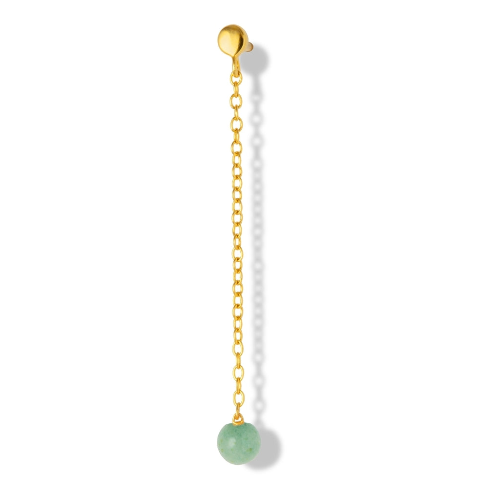 LULU Copenhagen Natural Stone Chain earring 1 pcs Ear stud, 1 pcs Light Green