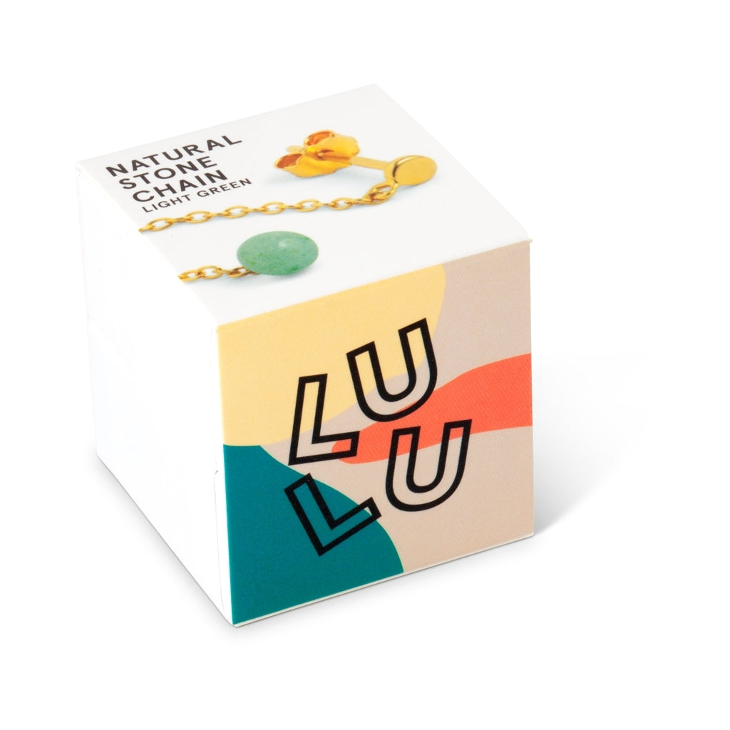 LULU Copenhagen Natural Stone Chain earring 1 pcs Ear stud, 1 pcs Light Green