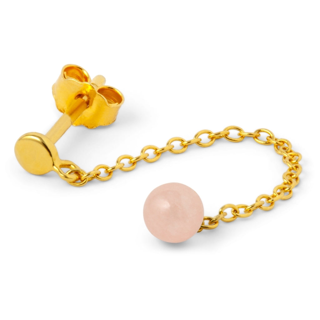 LULU Copenhagen Natural Stone Chain earring 1 pcs Ear stud, 1 pcs Rose