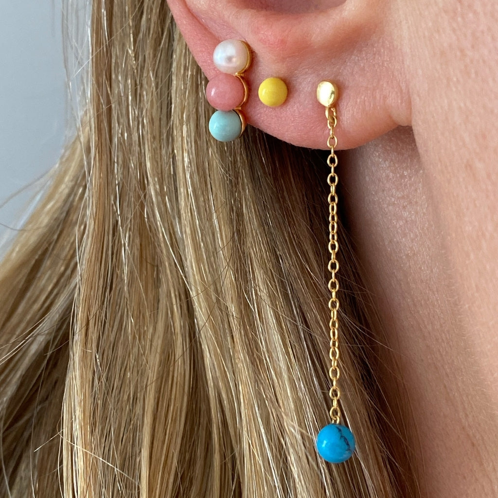 LULU Copenhagen Natural Stone Chain earring 1 pcs Ear stud, 1 pcs