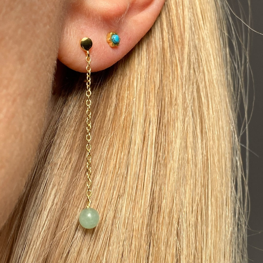 LULU Copenhagen Natural Stone Chain earring 1 pcs Ear stud, 1 pcs