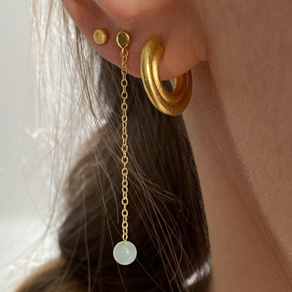 LULU Copenhagen Natural Stone Chain earring 1 pcs Ear stud, 1 pcs