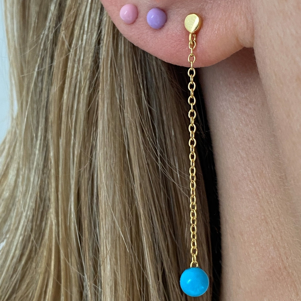 LULU Copenhagen Natural Stone Chain earring 1 pcs Ear stud, 1 pcs