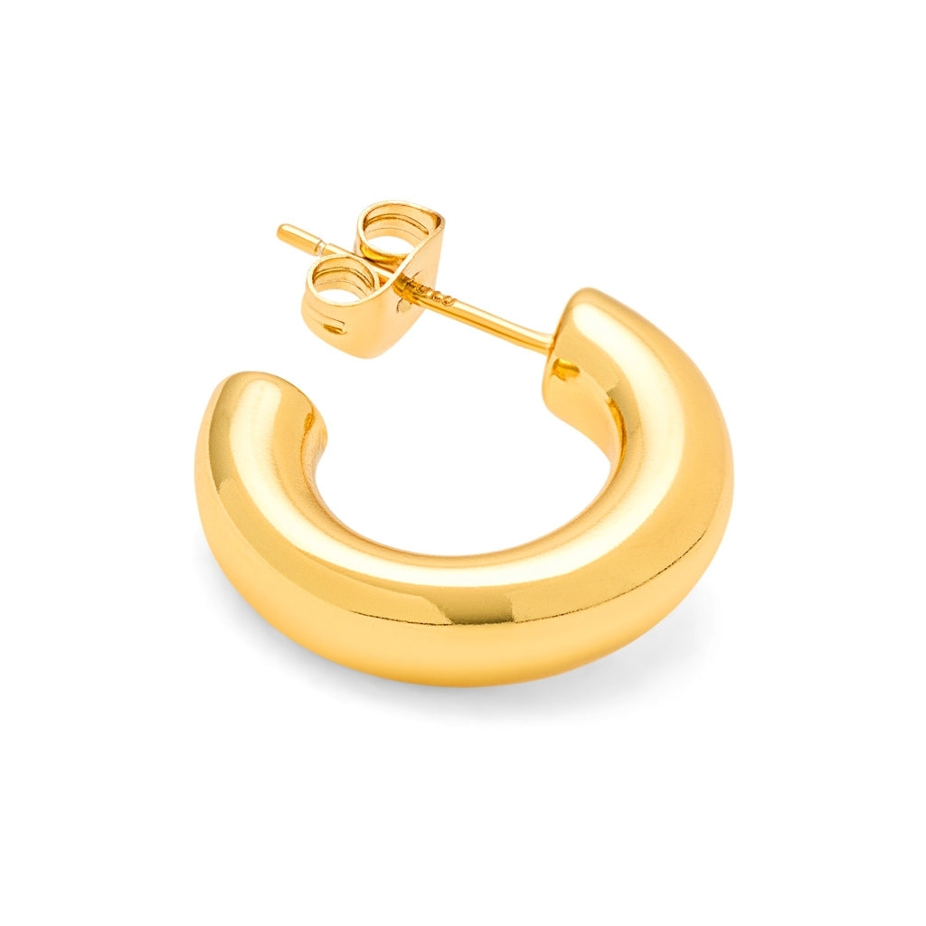 LULU Copenhagen Non Hoops Chunky Small pair Hoops Gold plated