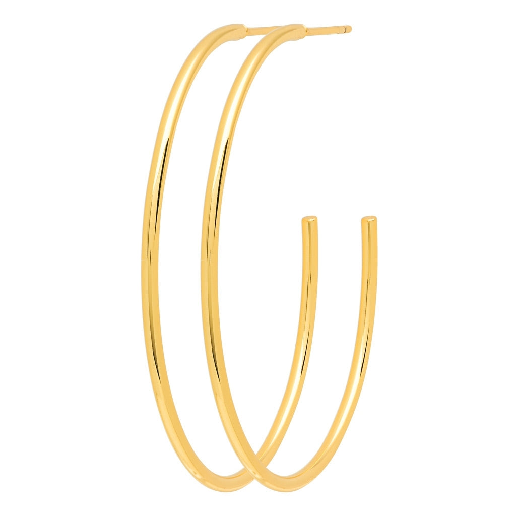 LULU Copenhagen Non Hoops Large pair shiny Hoops Gold plated